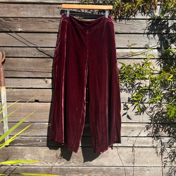 Madewell Red Velvet Pull-On Crop Pant - Size L - Picture 1 of 6